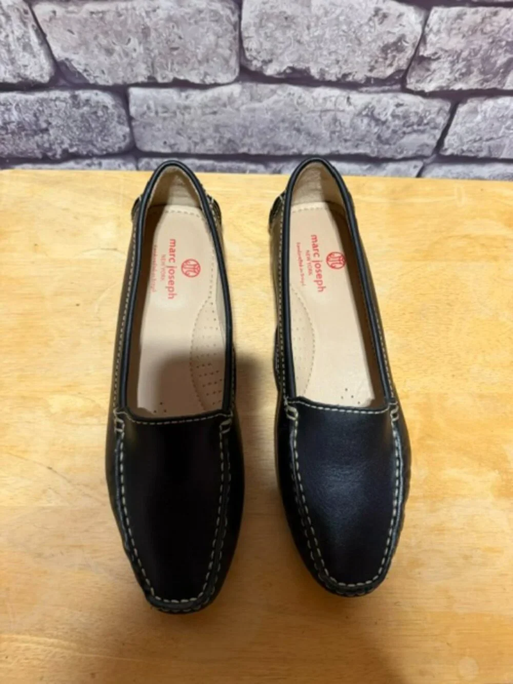 Marc Joseph Black Leather Loafers Size 9.5